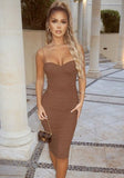 Sexy Straps Ruffles Midi Bodycon