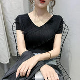Blouse and Tops Women 2021 Summer Short Sleeve Shirts Plus Size Korean New Arrival Crop Top Female Office Ladies