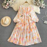 And Autumn Gentle Style Temperament Long Sleeves Low Circle To Receive The Waist Thin Long A-Word Large Pendted