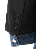Fashion Women's Blazer Slim Notched Collar Single Breasted Fake Two Piece Denim Patchwork Jackets Summer 2023 New