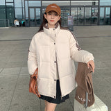The 2024 New Autumn And Winter Korean Version Of The Loose Standing Collar Cotton-Padded Jacket And Thick Coat Tide-Outfit