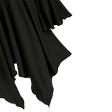 Women's Trench Coat Vintage Long Hooded Capes Long Sleeve Irregular Hem Halloween Cosplay Punk Costume Female Gothic