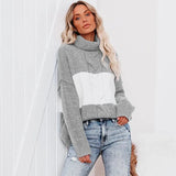 Women's Wear 2022 Autumn And Winter New Striped Loose High Collar Pullover Knitted Sweater Women's Outdoor Street