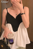 Tanks Crop Top Women Fashion Summer Vest Patchwork Sexy Sling Y2k Tops 2023 Ropa Mujer Sweet Ruffles Loose Camis