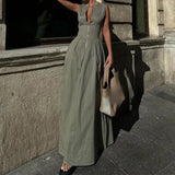 Women's 2025 New Sleeveless V-Neck Dress Casual Waist Zipper Collar Temperament