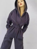 2025Ebay Hot Explosive Sports Casual Women's Hooded Jumpsuit