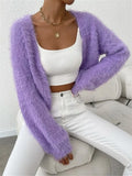 And Winter New Loose Plush Short Knitted Cardigan