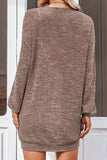 Button Down Dropped Shoulder V-Neck