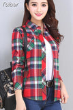2023 New Vintage Plaid Blouses Shirt Cage Female Long Sleeve Casual Slim Women Big Size Shirt Office Lady Tops