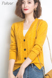 Women Knitted Cardigan Sweater Coat Slim Elegant V Neck Female Cardigans Long Sleeve Cardigans Single Breasted Lady