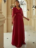 Sleeve V-Neck Formal