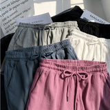 Toloer Waist Loose Tight Waist Sports Shorts Female Loose Casual Wear 2024 Summer New Wide Leg Pants Home Pajama Pants