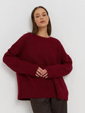 Toloer / Winter 2024 Round Collar Loose Long Sleeve Basic Casual Sweater