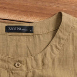 Womens Shirts 2022 ZANZEA Vintage Cotton Tunic Casual Long Sleeve Shirt Button Cardigans Female Soid Patchwork Tops Plus