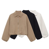 Women's Autumn New Street Fashion Pilot Long-Sleeved Short Jacket