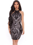 Sexy Sequins Halter Sleeveless Bodycon Party