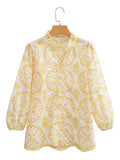 Women's Pineapple Embroidered Collar Shirt