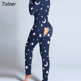 Jumpsuit Pullover Soft New Year Snowflake Print Lady
