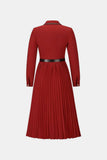 Belted Button Down Pleated