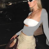 Backless Sleeve Blue Y2K Short Top Women Casual O Neck 2023 Summer Tees Sexy Vintage Cut