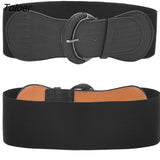 Women Luxury Waist Belts For Dress Pu Patent Leather Elastic Band Waist Belt Solid Color Wide High Quality Waistband