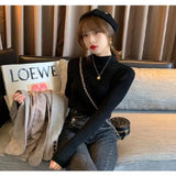 Half-turtleneck Knitted Women Sweater Long Sleeve Jumper Tops Autumn and Winter 2022 Lady Pullover Sweater Clothes