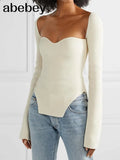new spring and summer fashion women clothes sqaure collar full sleeves elastic high waist sexy pullover