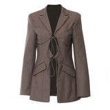 New Irregular Cut Hollow Niche Blazer Tops Female