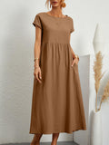 Solid Color Sleeveless Loose Cotton Into Pocket