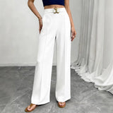 Women's Casual Fashion. Waist Wide Leg Trousers Thin Loose