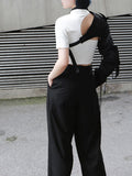 Women One-sided Long-sleeved Accessories Irregular Personality Blouse New Lapel Shirt Fashion Spring Summer 2023