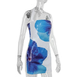 Sequin Printed Halter Mini Dress-Outfit