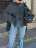2024 Autumn And Winter Fashion Trend New Women's Casual Shawl Scarf Collar Short Jacket-Outfit