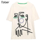 Summer Women Fashion Contrast Color Embroidery Casual T Shirt Female Basic O Neck Short Sleeve Chic Leisure Tops