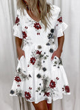 Regular Sleeve Fashion Short Printed Ruffle Pocket