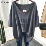 Short-sleeved T-shirt Women Korean Style Fashion Trend Low Neckline Loose Large Size V-neck Collarbone Thin T Shirt