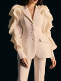 Asymmetrical Fashion Blazer For Women Notched Collar Long Sleeve Solid Loose Blazers Female Spring Clothing Style