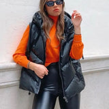 Black Pu Faux Leather Blazer Winter Vintage Cropped Jacket WomenBlack Pu Faux Leather Blazer Winter Vintage Cropped Jacket
