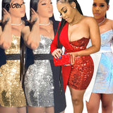 Sexy Sequined Blazer Dress Women Long Sleeve One Shoulder Bodycon Mini Dress Patchwork Sparkly Night Club Birthday