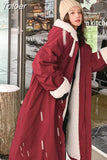 Women's Lamb Wool Coat Winter Pie Overcoming Long Large Lapel Locomotive Loose Outwear Casual Thick Warm Fashion