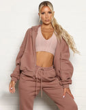 Casual Zipper Hoodes And Pant 2 Piece