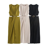 New Opening Design Buckle Dress