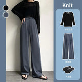 silk wide-legged pants female summer show thin thin section of tall waist drape leisure pants suit pants straight wide