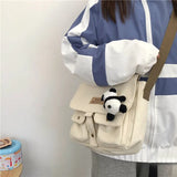Canvas Women's Bag Shoulder Korean Students Fashion Harajuku Windsuit Casual Ladies Crossbody Female Messenger Bags For