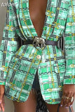 Sexy Print Colorblock Blazers For Women Notched Collar Long Sleeve Straight Jackets Female Autumn Clothing 2023