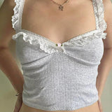 Lace Trimming Crop