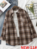 Women's Plaid Woolen Shirt Oversize Autumn 2022 Thick Warm Plaid Blouses And Shirts Winter Oversized Women Woolen Shirt
