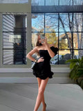 Dress Tight Dress Irregular Lotus Ribs Waist