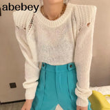 Fashion Long Sleeve Tops Pullover For Women Round Collar Minimalist Solid Sweater Female Clothing 2022 Autumn
