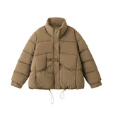 Short Money Three Button Cotton-Padded Clothes Show Thin Warm Coat Korean Version Leisure Autumn Winter Loose Fashion Versatile Small-Outfit